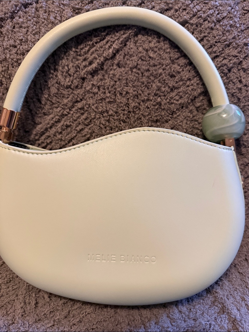 Melie Biianco “Jennie” Vegan Cream Mini Top-Handle Bag